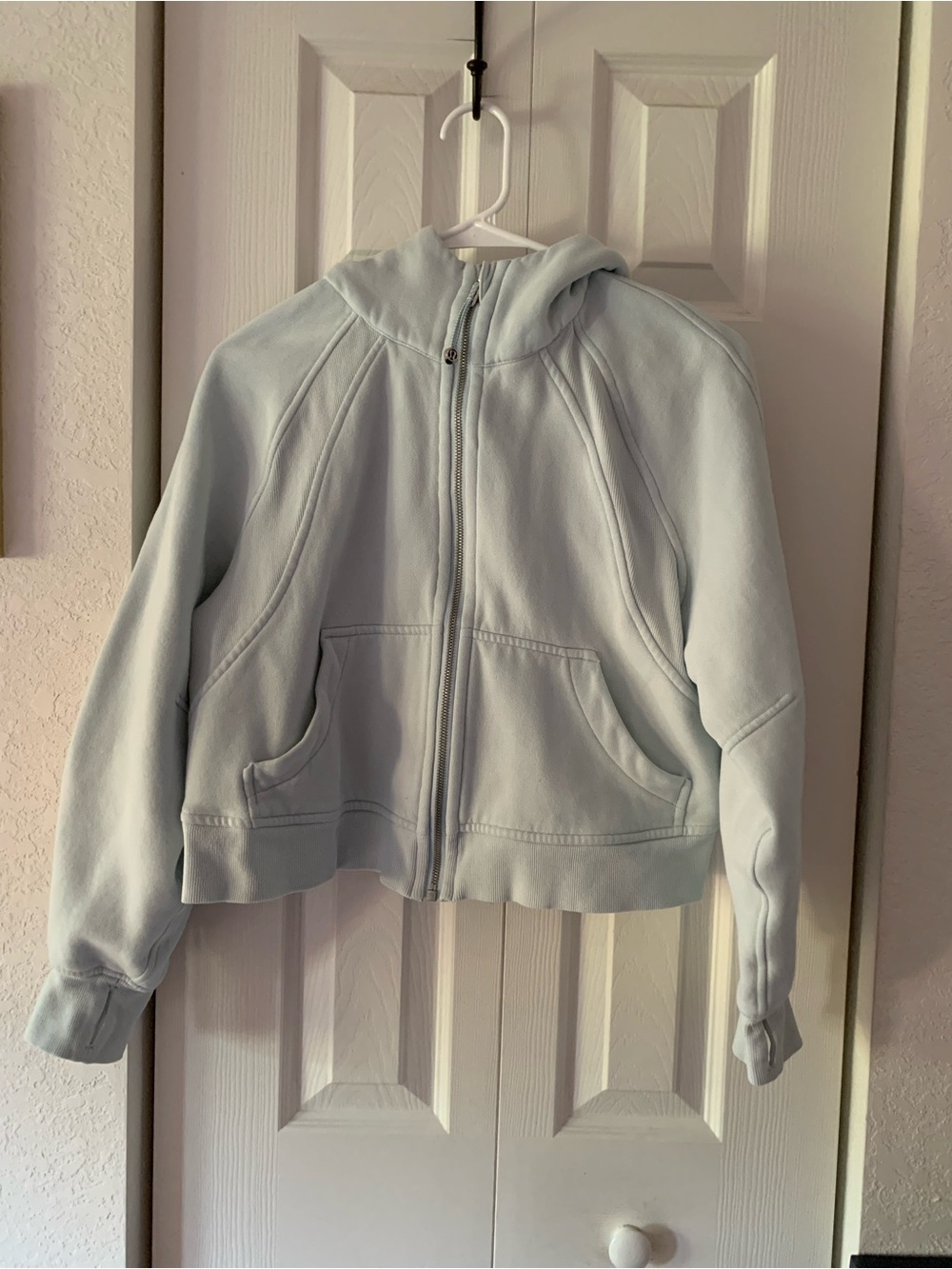 lululemon athletica Pale Blue Hooded Full Zip Scuba Size XS/S EUC